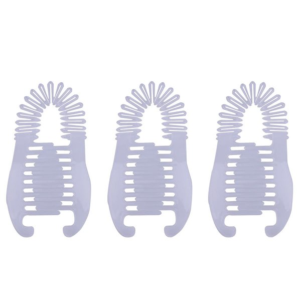 Numblartd 3Pcs Plastic Interlocking Banana Clip Combs - Two Sides Hair Combs Elongated Ponytail Hair Clincher Hair Accessories Ponytail Holder for Women (Clear)