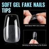 TOMICCA Medium Coffin Nail Tips, 240Pcs Half Matte Gel x Nail, 15 Sizes Nail Extension Tips Set, Full Cover Pre Shaped Fake Nails for Beginner and Professional DIY Nail Salon