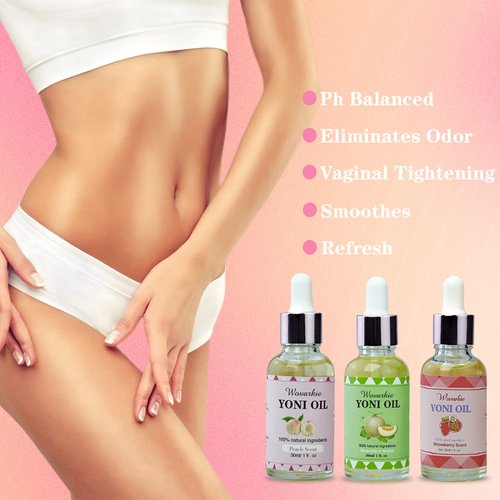 Yoni Oil for Women Set Of 3, 100% Natural Feminine Oil Intimate Deodorant for Women, Eliminates Odor and Ph Balanced, Feminine Serum Made with Pure Natural Essential Oils (1 fl oz/30 ml)