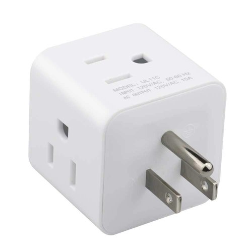 Multi Plug Outlet Extender, Vsanstar 3 Prong Wall Tap 4 Way AC Electrical Outlets Power Strip, Power Plug Splitter Grounded to USA Adapter for Home Office, Kitchen (USA Plug Outlet)