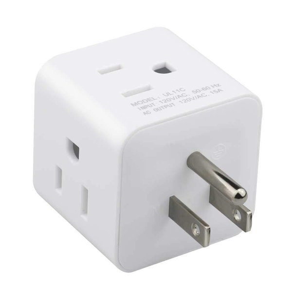 Multi Plug Outlet Extender, Vsanstar 3 Prong Wall Tap 4 Way AC Electrical Outlets Power Strip, Power Plug Splitter Grounded to USA Adapter for Home Office, Kitchen (USA Plug Outlet)