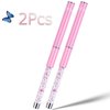 Ycyan 2Pcs Oval & Flat UV Gel Nail Brush Set Rhinestone Handle Professional Nail Art Design Brushes Pink Size 8