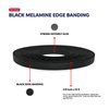 Black Melamine Edge Banding Tape 5/8 inch x 25 ft Iron On Adhesive Wood Edging Veneer Trim Laminate Cabinate Furniture Plywood Formica Shelf Table Countertop Repair Flexible Edgebanding Strip Roll