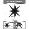 Adeyoo 8Pcs Star Balloons, Explosion Starburst Balloons One-Piece 14 Point Black Foil Balloons 22 Inch 4D Spike Mylar Balloons for New Year Wedding Anniversary Backdrop Birthday Party Decorations