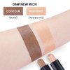 evpct 2in1 Face Shaping & Contouring Stick Cream Contour Concealer Bronzer Stick Makeup Kit for Beginner Face Highlighter Makeup Stick contorno maquillaje de maquillaje profesional,NEW Rich