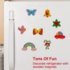 JIALEIXI Wooden DIY Christmas Ornaments, 42PCS Christmas Tree Decorations, Wooden Art Magnets Crafts Painting Kit Hanging Decorations for Home Party Holiday Indoor