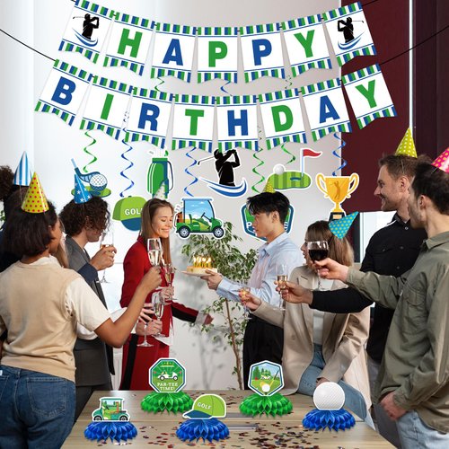 Golf Birthday Party Decorations, Pre-assembled Golf Party Decorations, Golf Happy Birthday Banner Golf Table Decorations, Golf Themed Party Decorations
