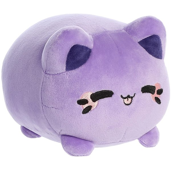 Aurora® Enchanting Tasty Peach® Ube Purple Yam Meowchi Stuffed Animal - Bright & Colorful Design - Showpiece Plush - 7 Inches