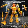 Transforming Robot Toys, 13-inch Magnetic STEM Toys for Kids Ages 5+, Science Kits for Boys 5 in 1 Construction DIY Space Shuttle Building Learning Educational Set Toys Birthday Gifts for 5 6 7 8