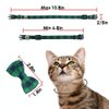 Cat Collar Breakaway with Bell and Bow Tie, Plaid Design Adjustable Safety Kitty Kitten Collars(6.8-10.8in) (Green Plaid)