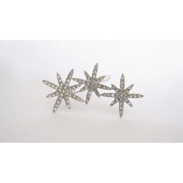 Generic Small crystal stars hair pin barrette bridal clip for fine thin hair (Primary color: Gold)