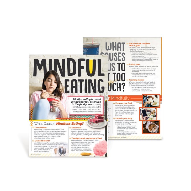 Learning ZoneXpress Mindful Eating Nutrition Handout Tearpad | Mindful ...