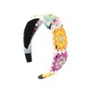 LIANXUE Floral Knitted Headband for Women Stretch Turban Floral Crocheted Granny-Square Ethnic Style Tie Head Wrap Headband
