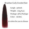 Brazilian Curly Braids Crochet Twist Hair 30inches 3Packs Afro Kinky Curly Braiding Hair Extensions Deep Curly Crochet Hair Synthetic Water Wave Braid Hair(30Inch,1B/Bug)
