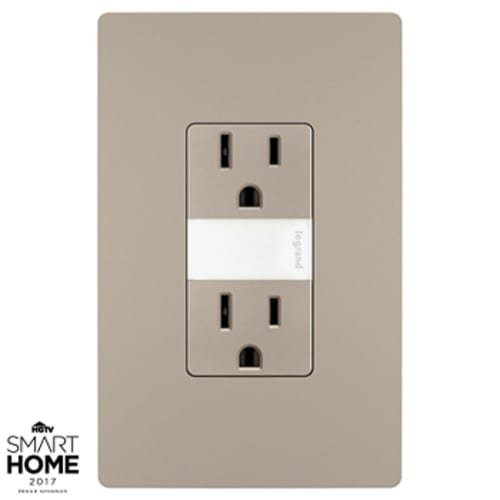 Legrand radiant NTL885TRBKCC6 15 Amp Adjustable LED Night Light Outlet, Tamper Resistant Decorator Receptacle, Optional Louver, Black (1 Count)