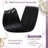 LaaVoo Micro Link Hair Extensions Human Hair Jet Black Microlink Hair Extensions Human Hair Black Micro Bead Hair Extensions Real Human Hair Straight Microbead Hair Extensions 50g 1g/strand 20 inch