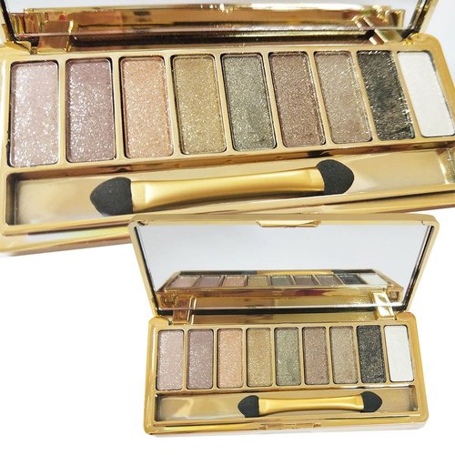 Sparkle Eyeshadow Palette&9 Colors Shimmer Makeup Palette & Cosmetic Brush Set &Gold Glitter, Highly Shining Pigmented Diamond &9 Color Eyeshadow 6# (1pc)