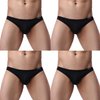 Avidlove Underwear Men's 4 Pack Classic Low Rise Stretchy Hip Briefs Bikini(Black-4 Pack,L)