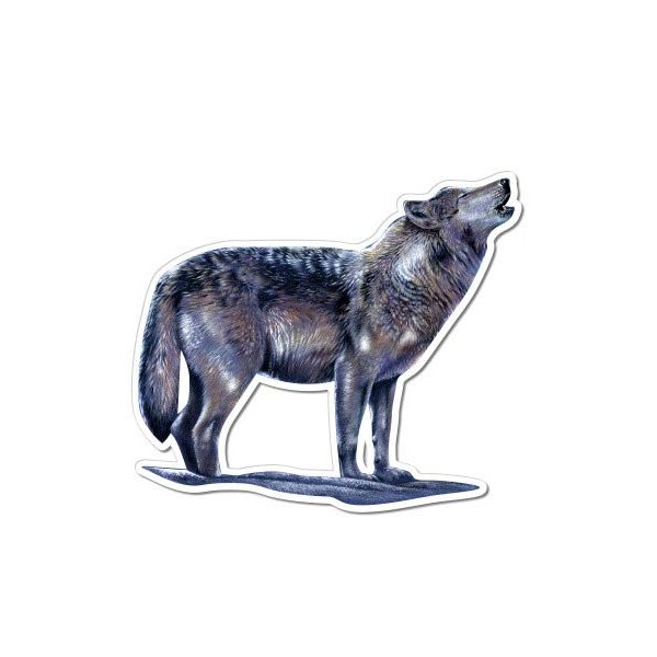 Wolf Howling - 5" Vinyl Sticker - for Car Laptop I-Pad - Waterproof Decal
