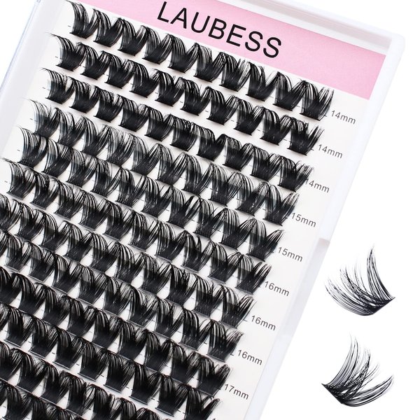 LAUBESS Individual Lashes, 120pcs Mink Fur False Eyelash, DIY Lash Extension Kit, Soft & Fluffy, Curl C & D, 0.05-0.10 Thickness, 9-18mm Length, Cruelty Free, Black