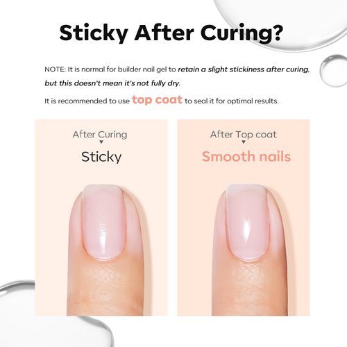 modelones Builder Nail Gel, 2 Pcs Clear Gel Builder for Nail Thickening, Nail Strengthener Apex Building Extension Gel Rhinestone Nail Glue Gel in a Bottle, 7-in-One LED Nail Lamp Cured Hard Gel 10ml