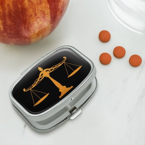 Scales of Justice Legal Lawyer Rectangle Pill Case Trinket Gift Box
