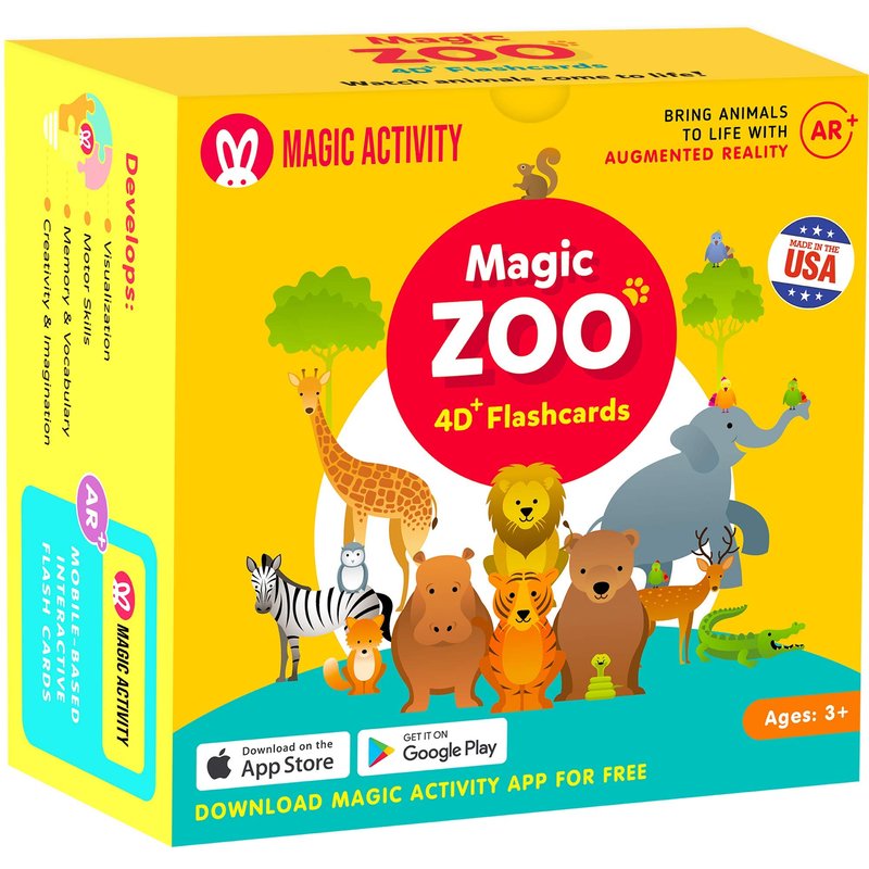 Magic Zoo – 4D Flash Cards for Kids: Animals Come Alive (See Them Walk ...