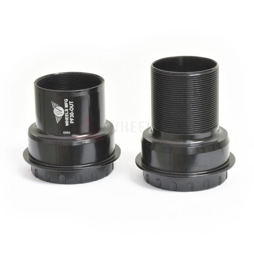 Wheels Manufacturing Press Fit 30 to Outboard Bottom Bracket with ABEC 3 Bearings, Black, Shimano 24mm Spindle