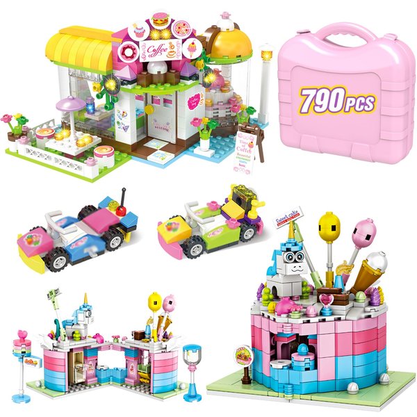 EP EXERCISE N PLAY Friends Café Shop and Cake House Building Block Set (790 Pieces) for Kids, Coffee & Dessert House Toy Roleplay and Creative for Girls and Boys Ages 6 and up