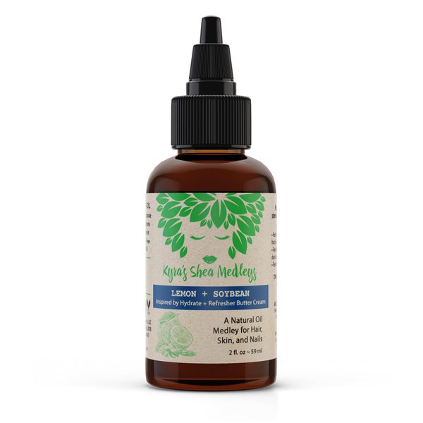 Multiuse Lemon + Soybean Oil Medley for Face, Body, and Hair - Natural Soya Bean Oil, Shea Nut Oil, Lemon Essential Oil, and Vitamin E - Seals in Moisture for Dry Skin, Scalp, & Nails - 2 oz