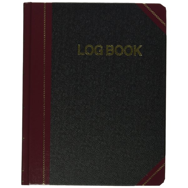 Boorum & Pease Log Book with Black/Red Covers, Record Rule, 10-3/8 x 8-1/8, 150 Pages (G21-150-R), White