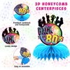 IADIUENOG 80s Honeycomb Centerpieces 9 Pieces 80's Party Decorations Hip Hop Party Table Toppers Retro Nostalgic Birthday Disco Rock Party Supplies
