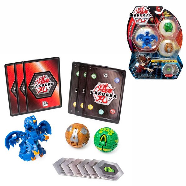 Bakugan Starter Pack 3-Pack, Aquos Pegatrix, Collectible Transforming Creatures, for Ages 6 and Up