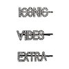 Lux Accessories Set (3pc) ICONIC VIBES EXTRA Words Clear Crystal Rhinestones Hem Black Hair Pins