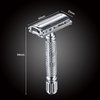BAILI Butterfly Open TTO Double Edge Metal Safety Razor Wet Shaving Kit for Men Women with Platinum Blade and Mirrored Travel Case BD179