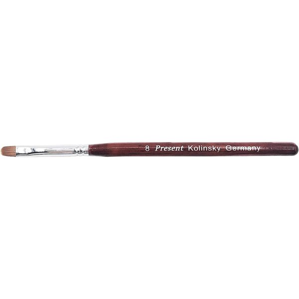 Present Nail Art #8 Kolinsky Sable Brush Acrylic UV Gel Nail Polish Brush Nail Art Tips Builder Pen Manicure (Short Hair)