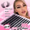 TOOCHUNAG Fluffy Lash Clusters Thick Cluster Eyelash Extensions 80D DD Curl Individual Lashes Clusters Wispy Eye Lash Extension DIY at Home(10-18mm)