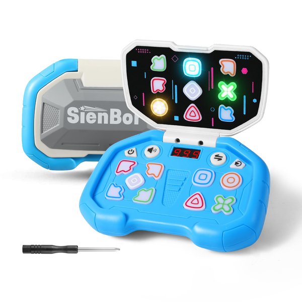 Sienbor Fast Push Game 4 Modes Screen Handheld Dance Game Machine,Brain & Memory & Reaction & Speed Training Games Toy,Birthday Gifts for Boys Girls，Fidget Games Toys for Boys Girls (Blue)