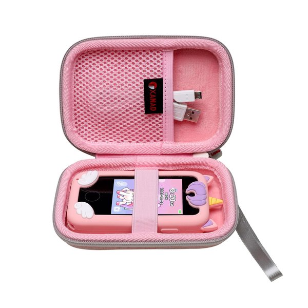 XANAD Kids Smart Phone Case for Joozfee/Kikapabi/Dancingcow/Prysyedawn, Learning Toys Holder for Toddler Play Cell Phone, SD Card, Lanyard and Cable Accessories - Pink(Case Only)