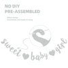 BEISHIDA Silver Sweet Baby Girl Glitter Banner,NO DIY, Pre-Strung Baby Shower Gender Party Banner for Girl, Girl Baby Shower Decoration,Girl Baby Shower Sign,First Birthday Party Supplies