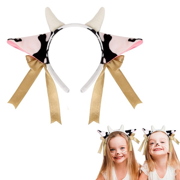 Cow Ears Headband, Animals Ears Headband, Cow Costume Headband, Cute Hair Accessories for Halloween Costume Party