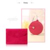 MILESI Cherry Blossom Mini Round Makeup Mirror with Leather Holster Gift for Women (Peach Red)