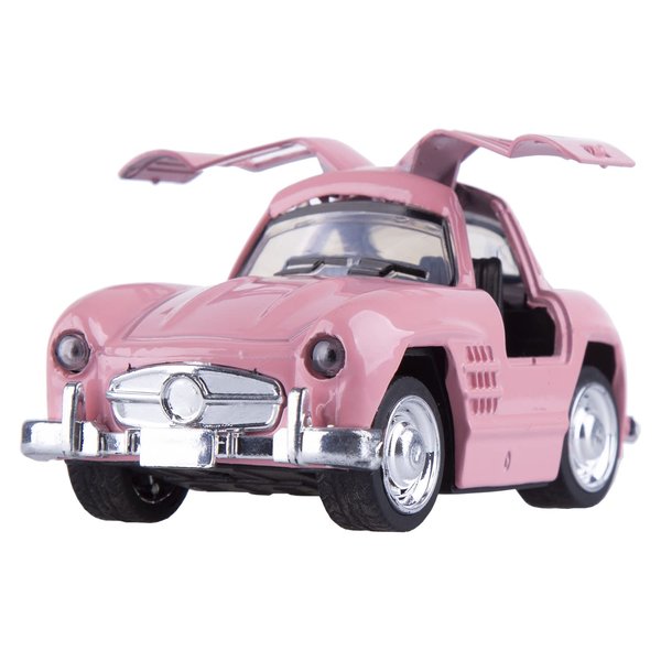 Berry President Die Cast Alloy Super Car Model, 1:38 Pullback Toy Vehicle with Opening Doors, Vintage Classic Car Toys for Kids and Adults (Pink)