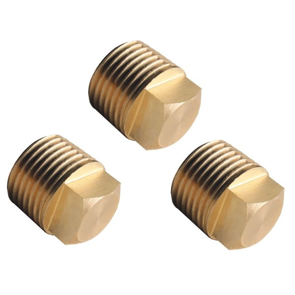 DEWHEL Brass 1/2" NPT Boat Drain Plugs,3pcs Boat Hull Spare Garboard Drain Plug for Bayliner Four Winns Glastron Larson Sea Ray Starcraft and Many Other Models
