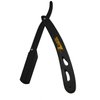 Classic Samurai CS-102 Matte Black Folding Straight Razor Shavette with 15 Astra Double Edge Razor Blades