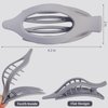 CHANDAT Flat Hair Clips 6 pcs Lay Down Claw Clips French Concord Hair Clips for Thick Hair Alligator Hair Clips for Thin Hair Duck Bill Hair Barrettes Hair Accessories for Women - Grey
