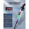JASTIND 5-120V Digital Automotive Test Light with LED Voltage Display, Automotive Circuit Tester with Voltmeter & Stainless Probe, Voltage Light Tester with Alligator Clip for Car Fuse Circuit Testing
