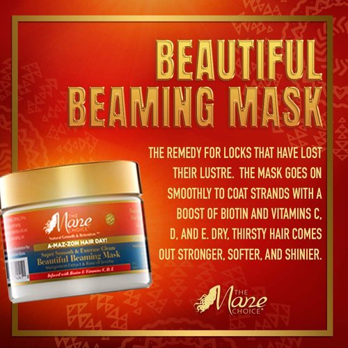 The Mane Choice A-MAZ-ZON HAIR DAY - BEAUTIFUL BEAMING MASK - Reviving Deep Conditioning Hair Mask for Dry, Thirsty Hair - Coats Hair in Biotin and Vitamins C,D,E (12 OZ)