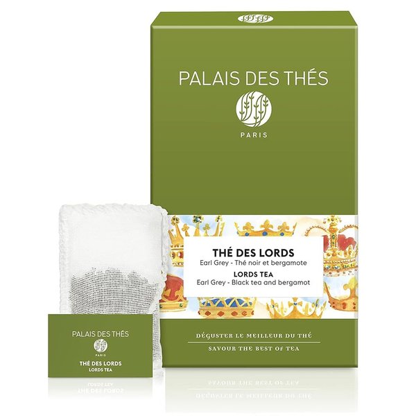 Palais des Thés - Thé Des Lords - Fine Premium Gourmet Vegan Earl Grey Black Tea with Bergamot - 20 Count Tea Bags Box