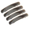 3 Inches Shiny Transparent Curved Acrylic Celluloid French Barrettes Acetate Tortoise Shell Hair Barrettes for Thick Hair Chic Ponytail Hair Clips for Styling Long Hair,4pcs (Grey)